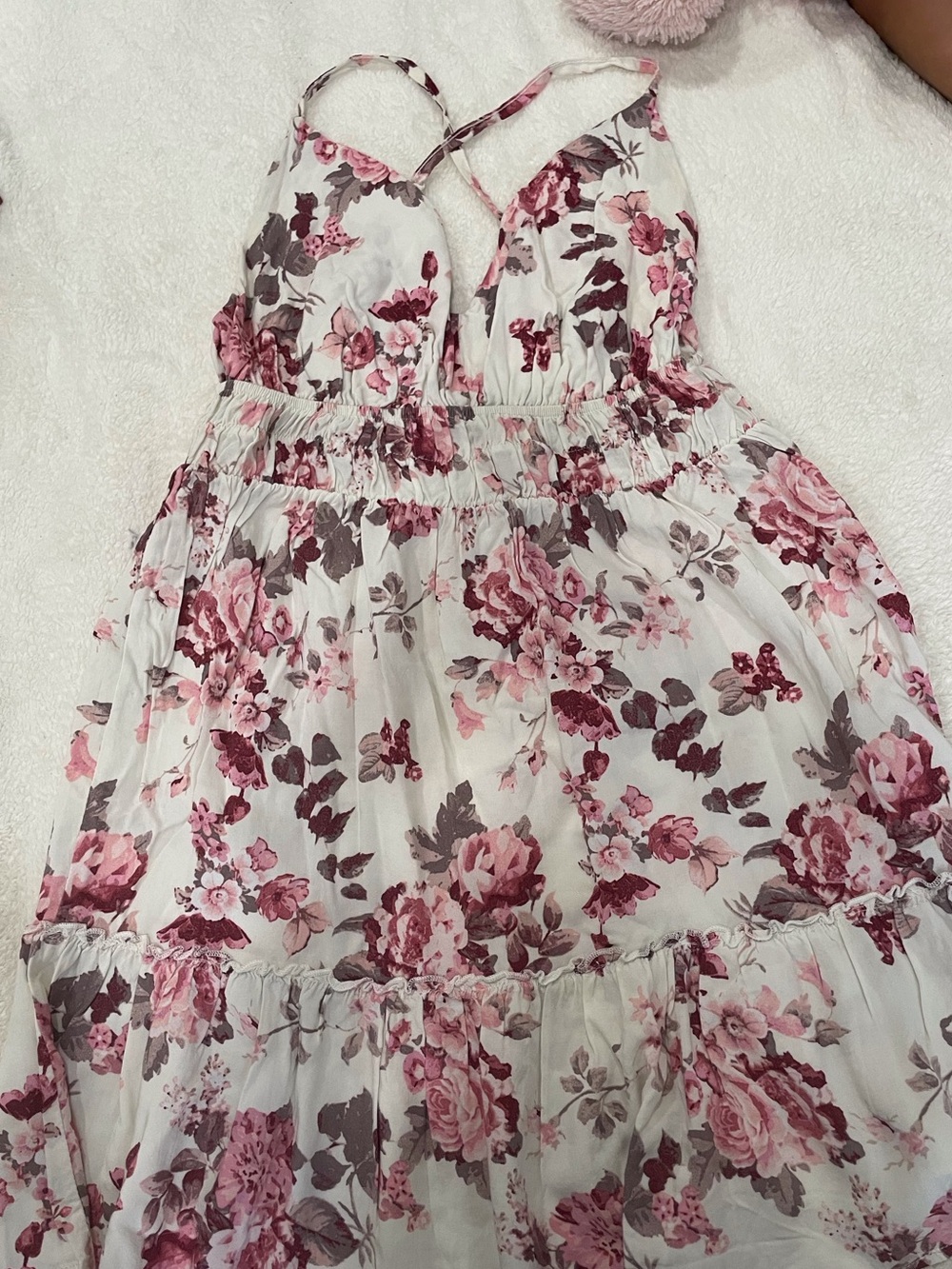 Romantic Pink Floral High-Low Sundress